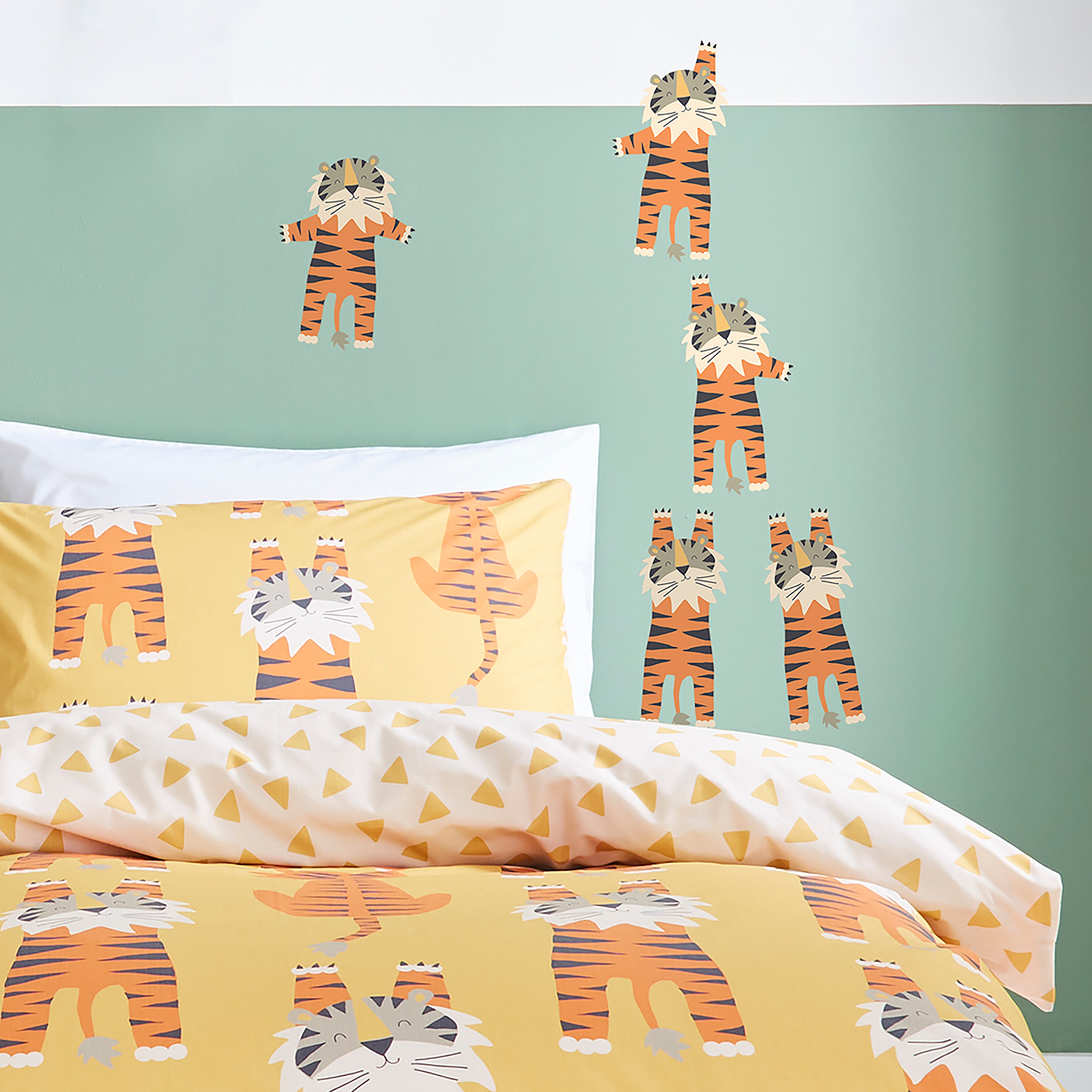 Rainforest Friends Tiger Wall Stickers Orange | Compare The Build