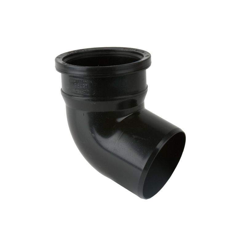 Single Socket Bend Push Fit Soil Pipe 112.5dg in Black - 110mm Plastic Brett Martin BS421B Price Comparisons | Compare The Build
