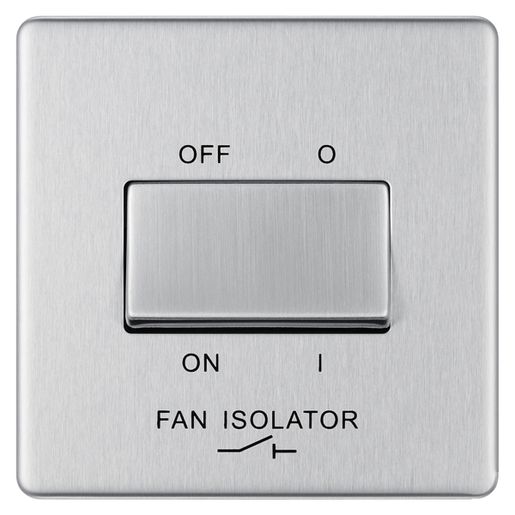 British General Nexus Flatplate Screwless Fan Isolator 3 Pole 10 AX Plate Switch Brushed Steel FBS15 Price Comparisons | Compare The Build