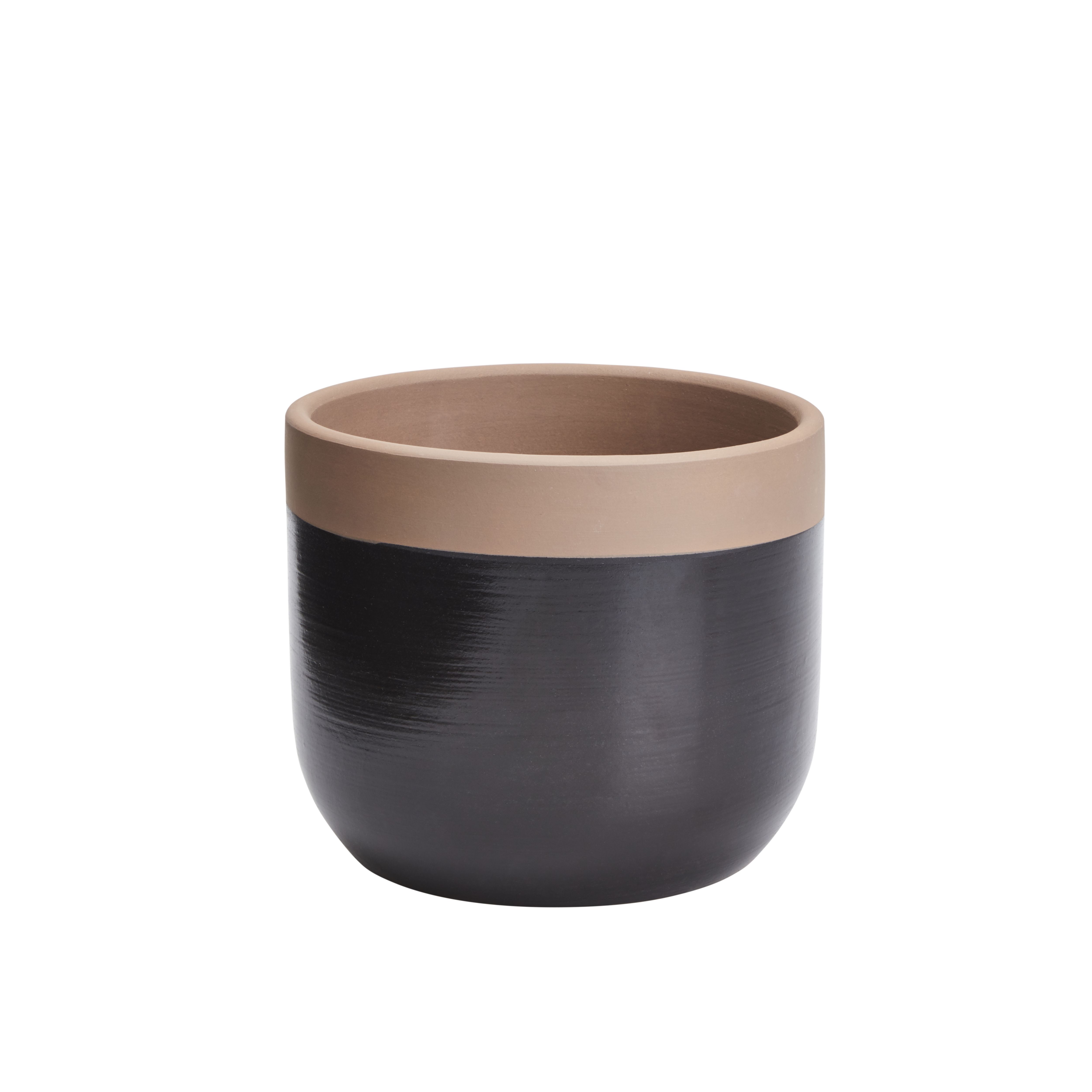 GoodHome Black Clay Dipped Round Plant Pot (Dia)16.4Cm Price Comparisons | Compare The Build