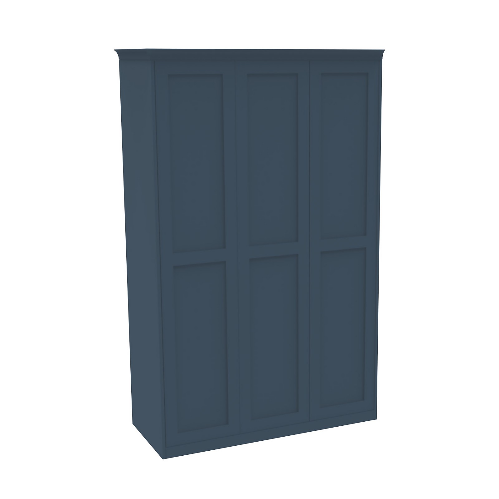 House Beautiful Realm Fitted Look Triple Wardrobe, Grey Carcass - Navy Blue Shaker Doors (W) 1451mm x (H) 2256mm Price Comparisons | Compare The Build