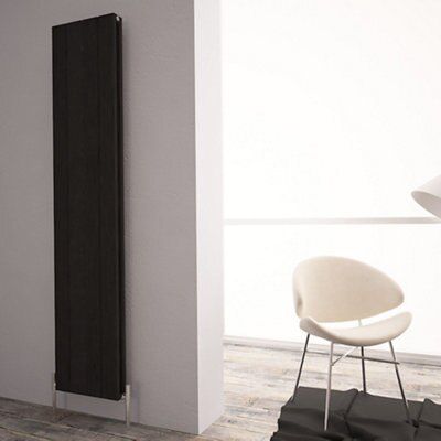 Carisa Monza Vertical Designer Radiator, Black (W)375mm (H)1800mm Price Comparisons | Compare The Build