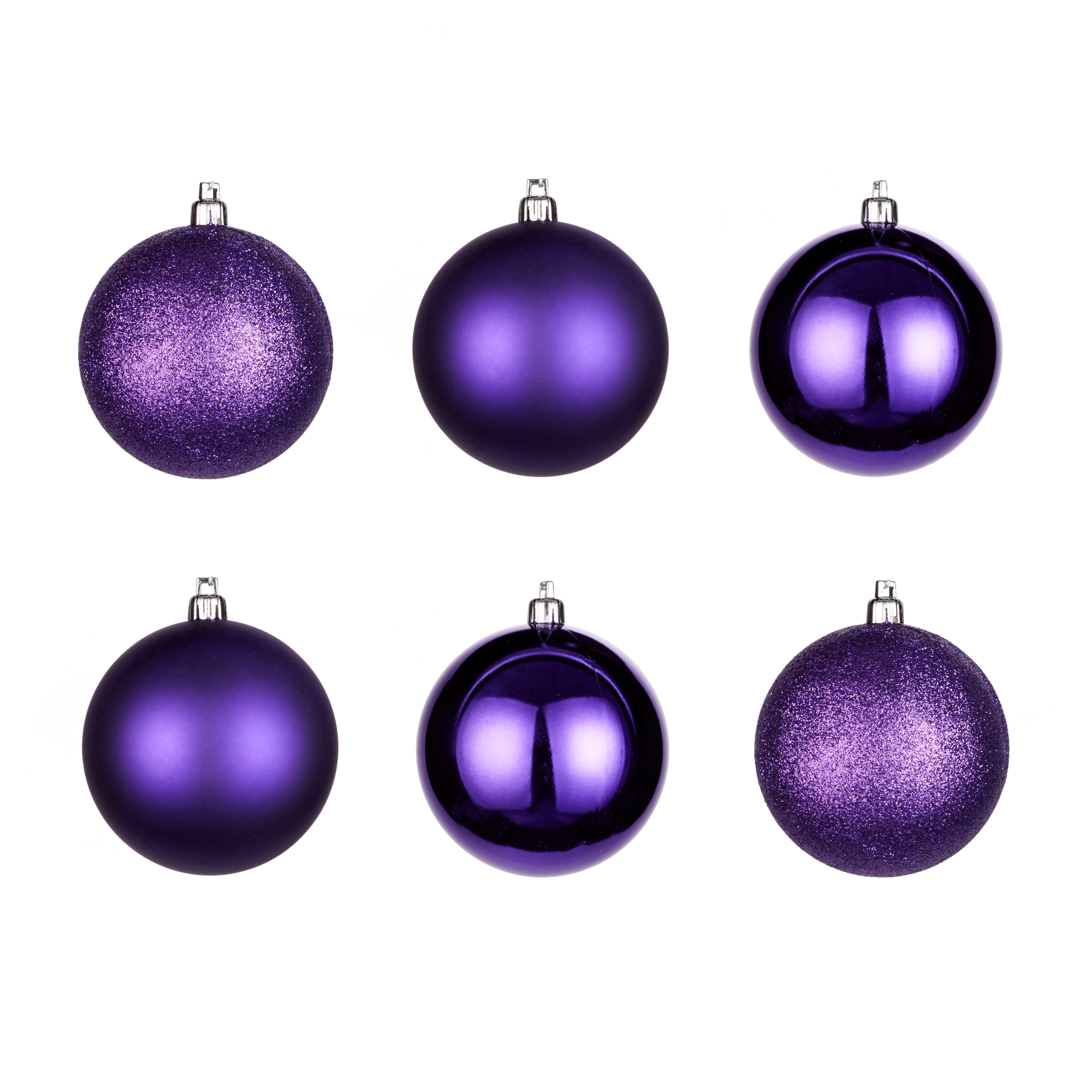 Purple Assorted Baubles, Pack Of 6 Price Comparisons | Compare The Build