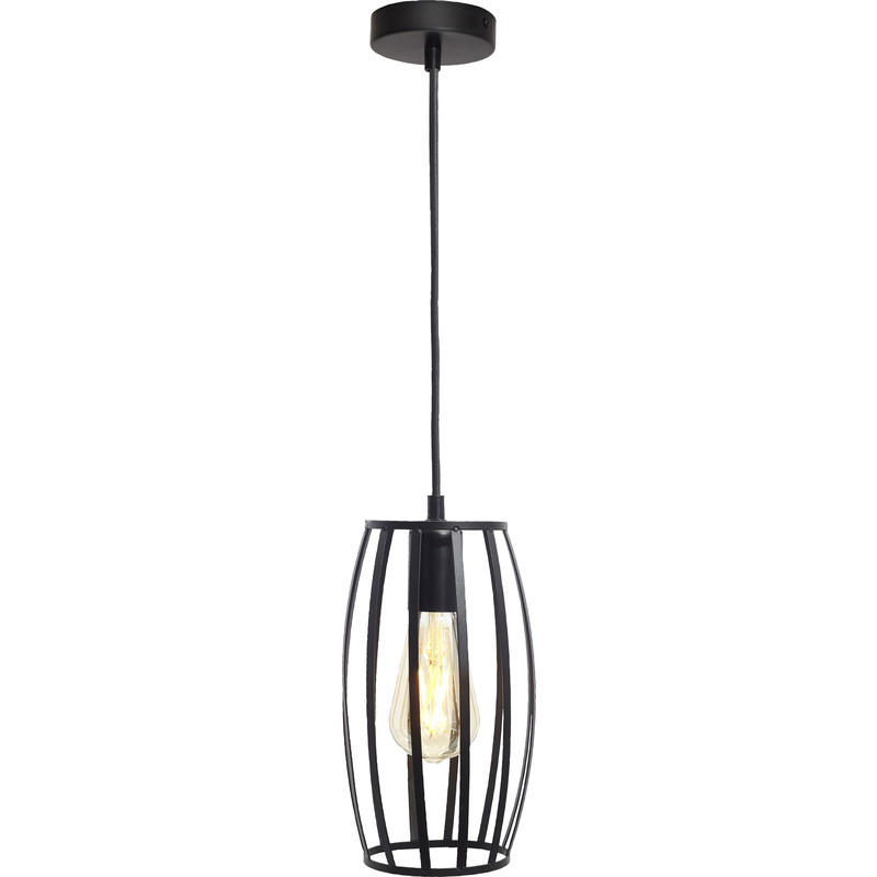 4lite WiZ Connected Decorative Single Pendant with Pear Shape Cage and ST64 6.5W LED Smart WiFi Bulb Warm to Cool White 720lm in Black Price Comparisons | Compare The Build