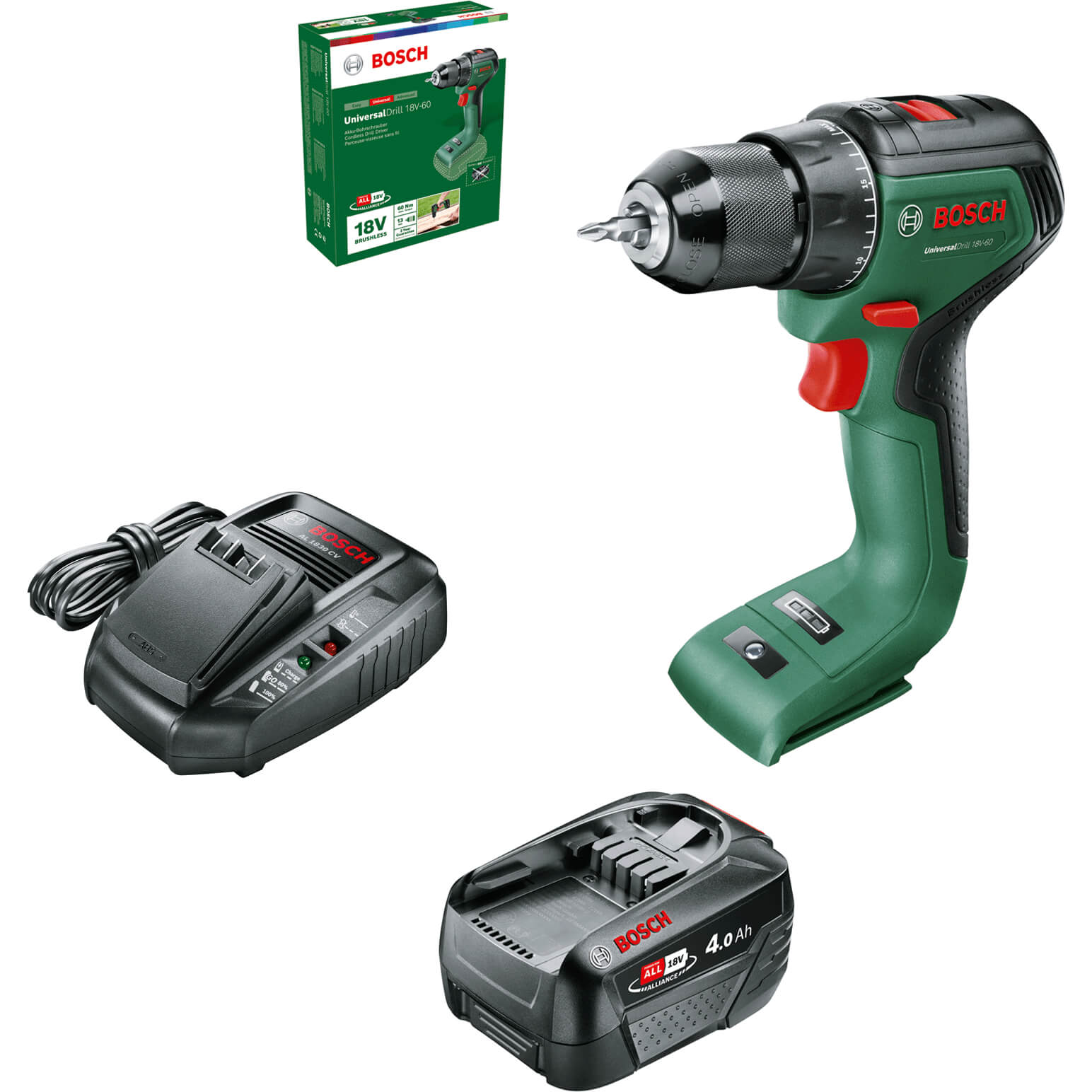 Bosch UNIVERSALDRILL 18V-60 18v Cordless Drill Driver 1 x 4ah Li-ion Charger No Case Price Comparisons | Compare The Build