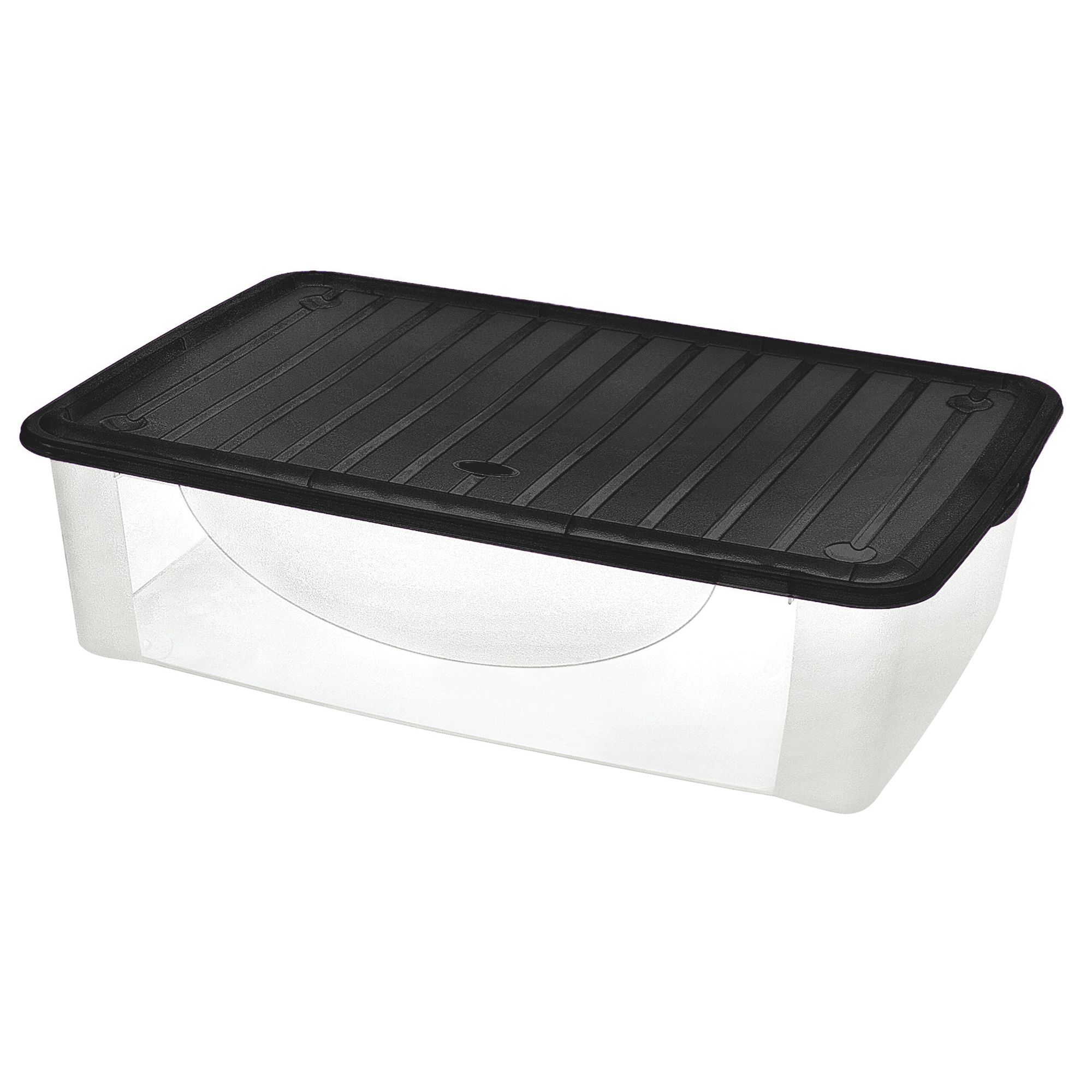 Black & Transparent Rattan Effect 42L Polypropylene (Pp) Stackable Nestable Storage Box Price Comparisons | Compare The Build