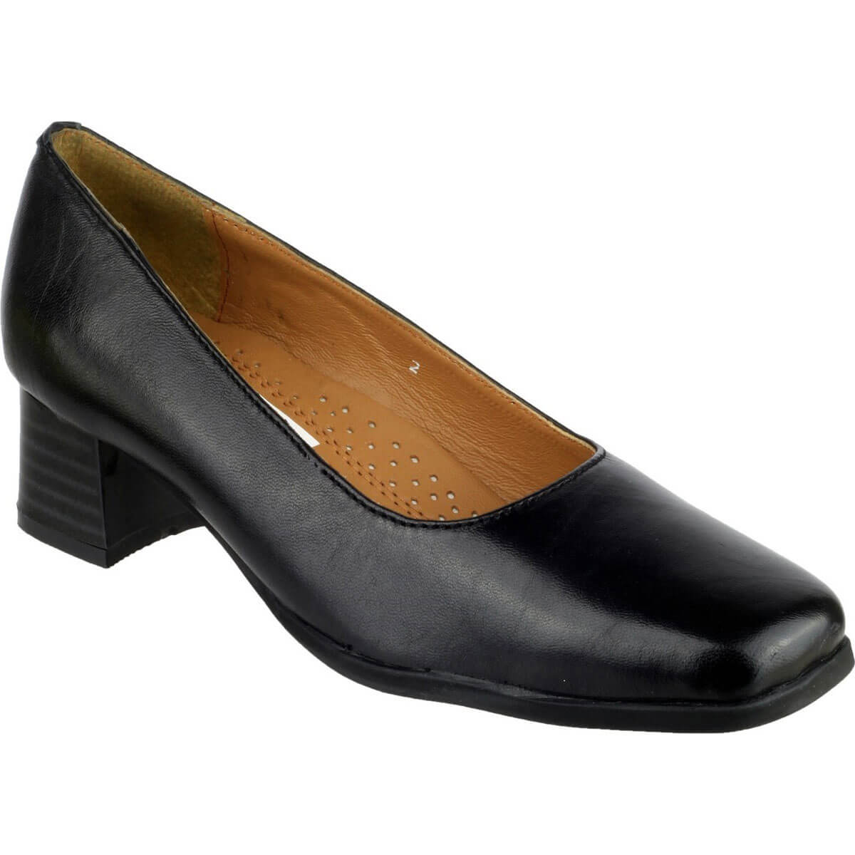 Amblers Walford Ladies Shoes Leather Court Black Size 6 | Compare The Build