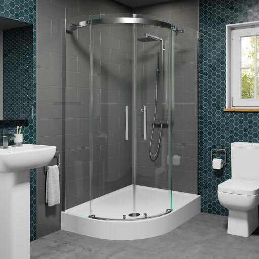 Diamond Frameless Offset Quadrant Shower Enclosure 1200 x 900mm with Easy Plumb Tray Left Entry 8mm Price Comparisons | Compare The Build