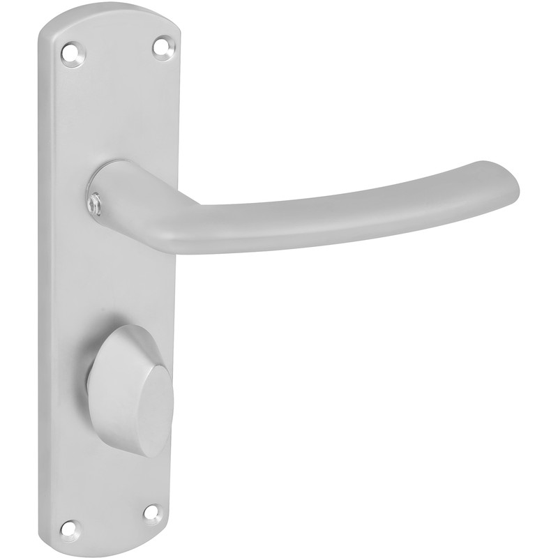 Serozzetta Dos Door Handles Bathroom Satin (Pair) in Chrome | Compare The Build