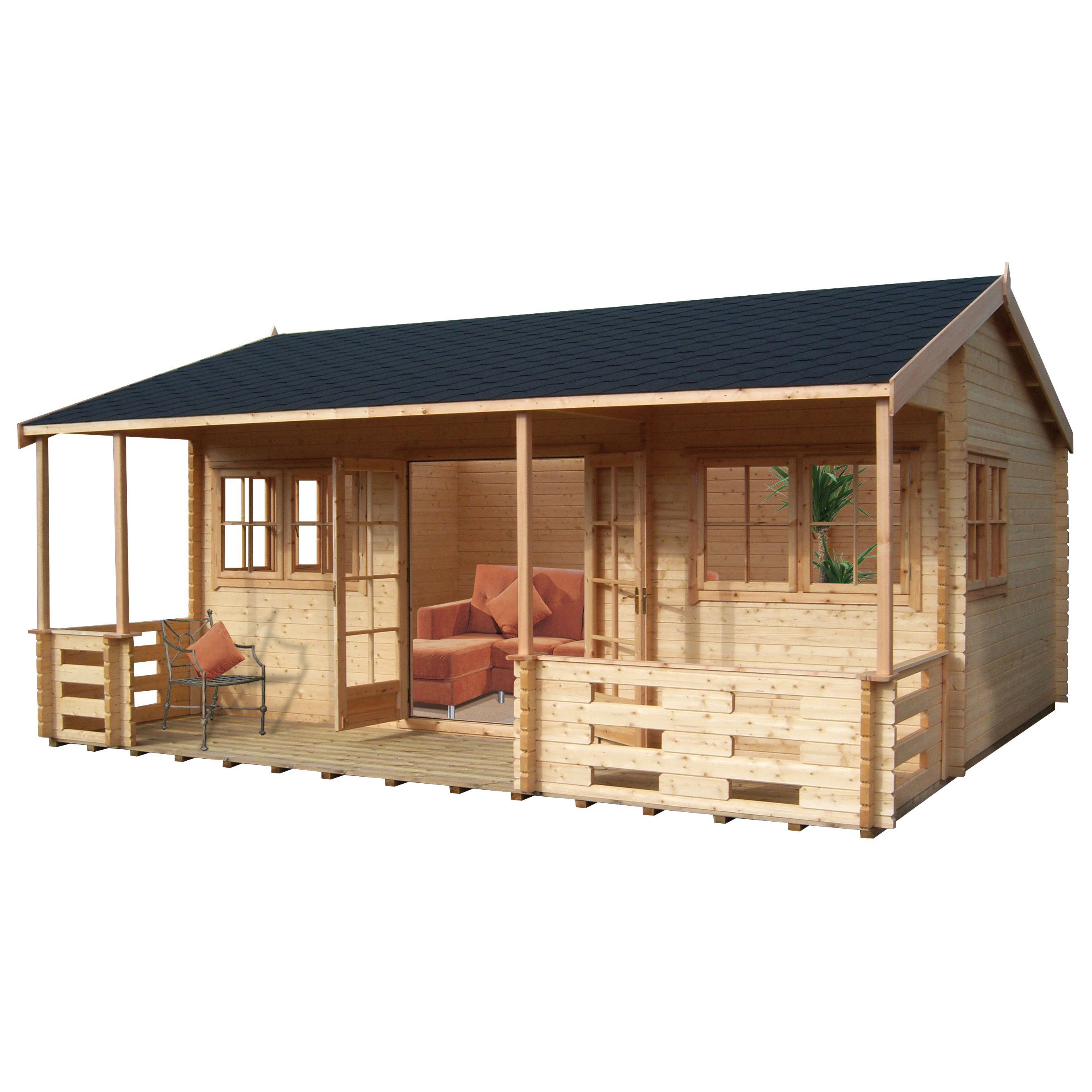 Shire Kingswood 18X20 Toughened Glass Apex Tongue & Groove Wooden Cabin Price Comparisons | Compare The Build