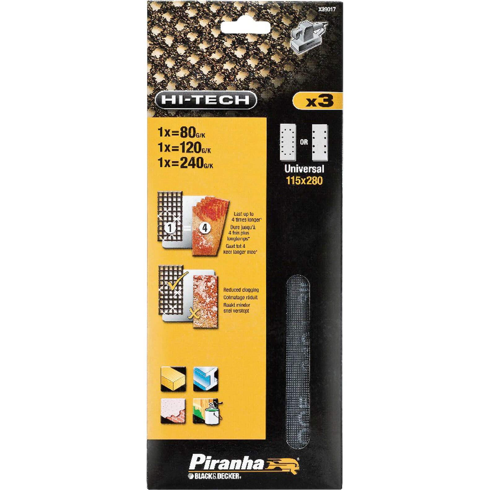 Black and Decker Piranha Hi Tech Mesh 1/2 Sanding Sheets 115mm x 280mm 240g Pack of 3 Price Comparisons | Compare The Build