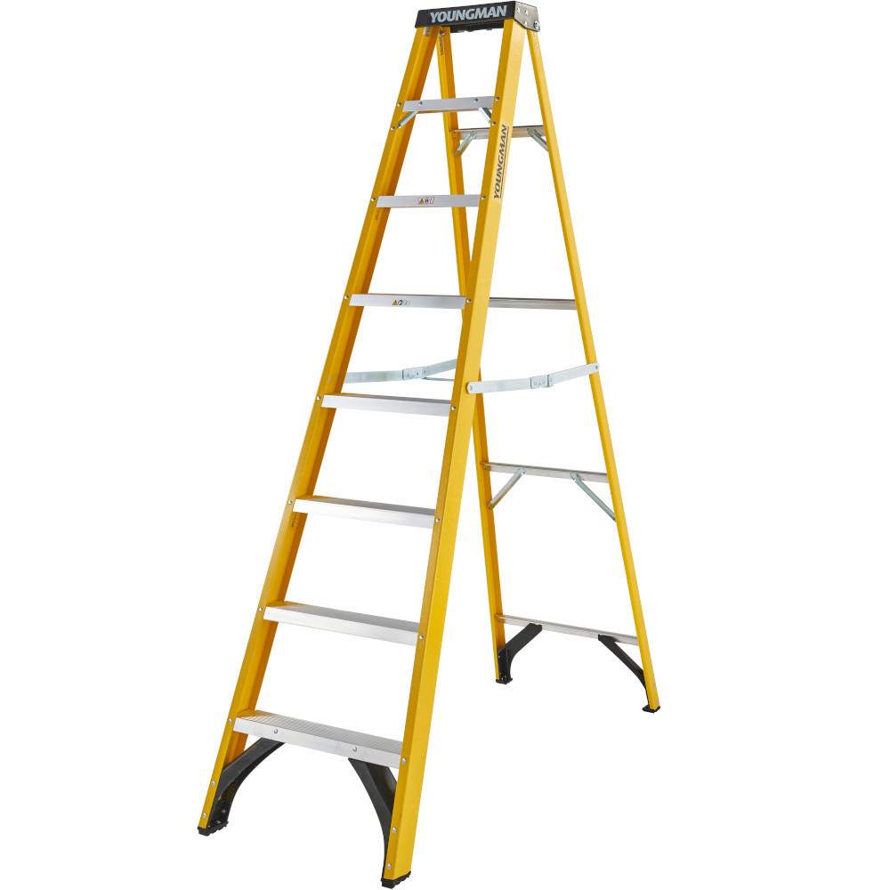 Youngman 8 Tread Swingback S400 GRP Trade Step Ladder - BS EN 131 52744801 | Compare The Build