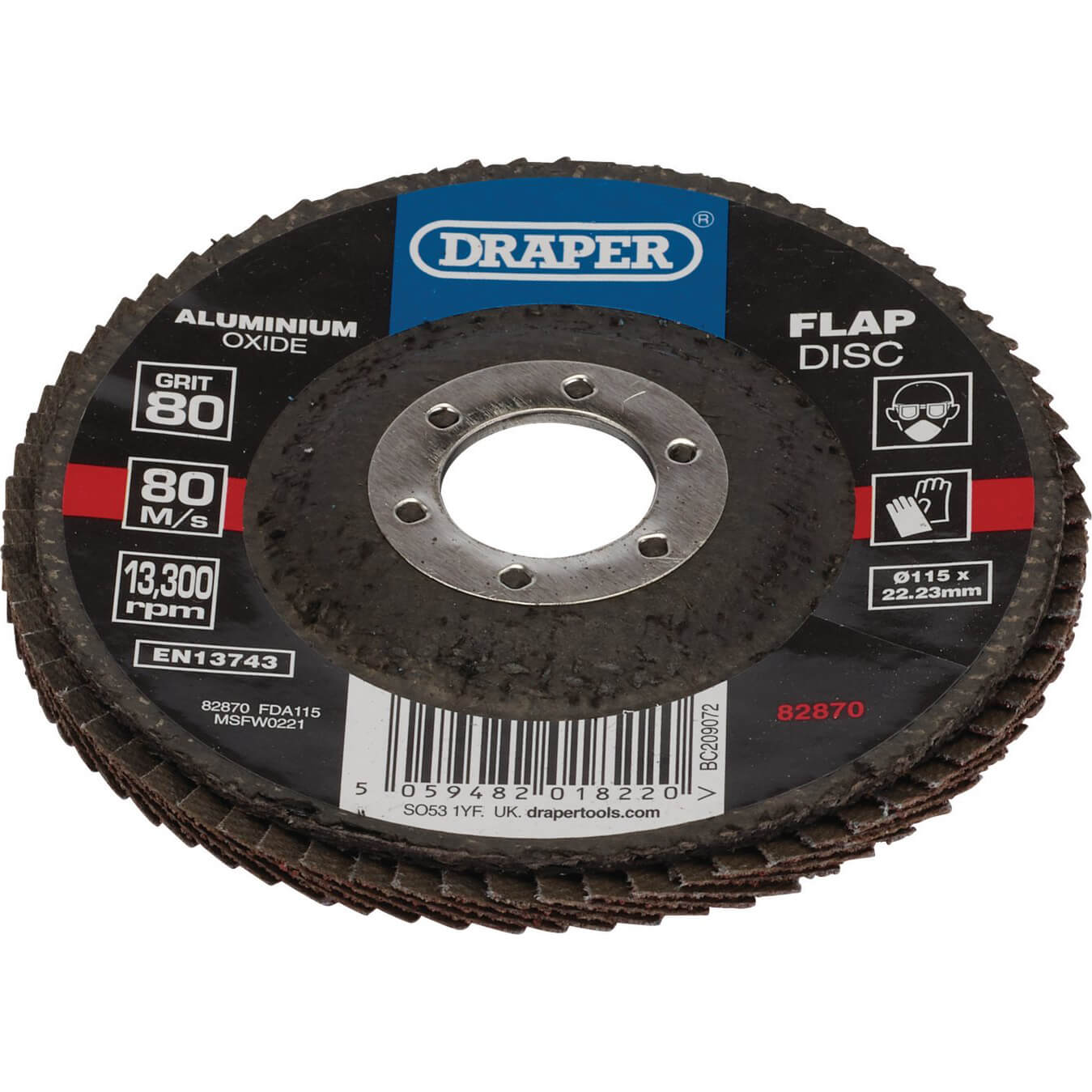 Draper Aluminium Oxide Flap Discs 115mm 80g Pack of 1 Price Comparisons | Compare The Build