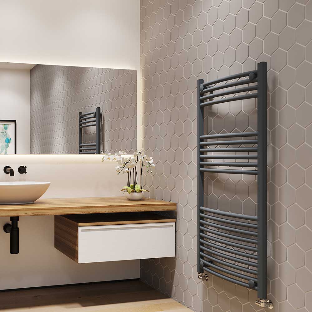 Trade Direct Ladder Rail - 22mm, Anthracite Curved, 1200x500mm Price Comparisons | Compare The Build