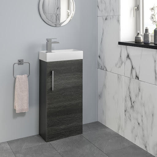 Aurora Charcoal Grey Cloakroom Vanity Unit & Basin - 400mm Width Price Comparisons | Compare The Build