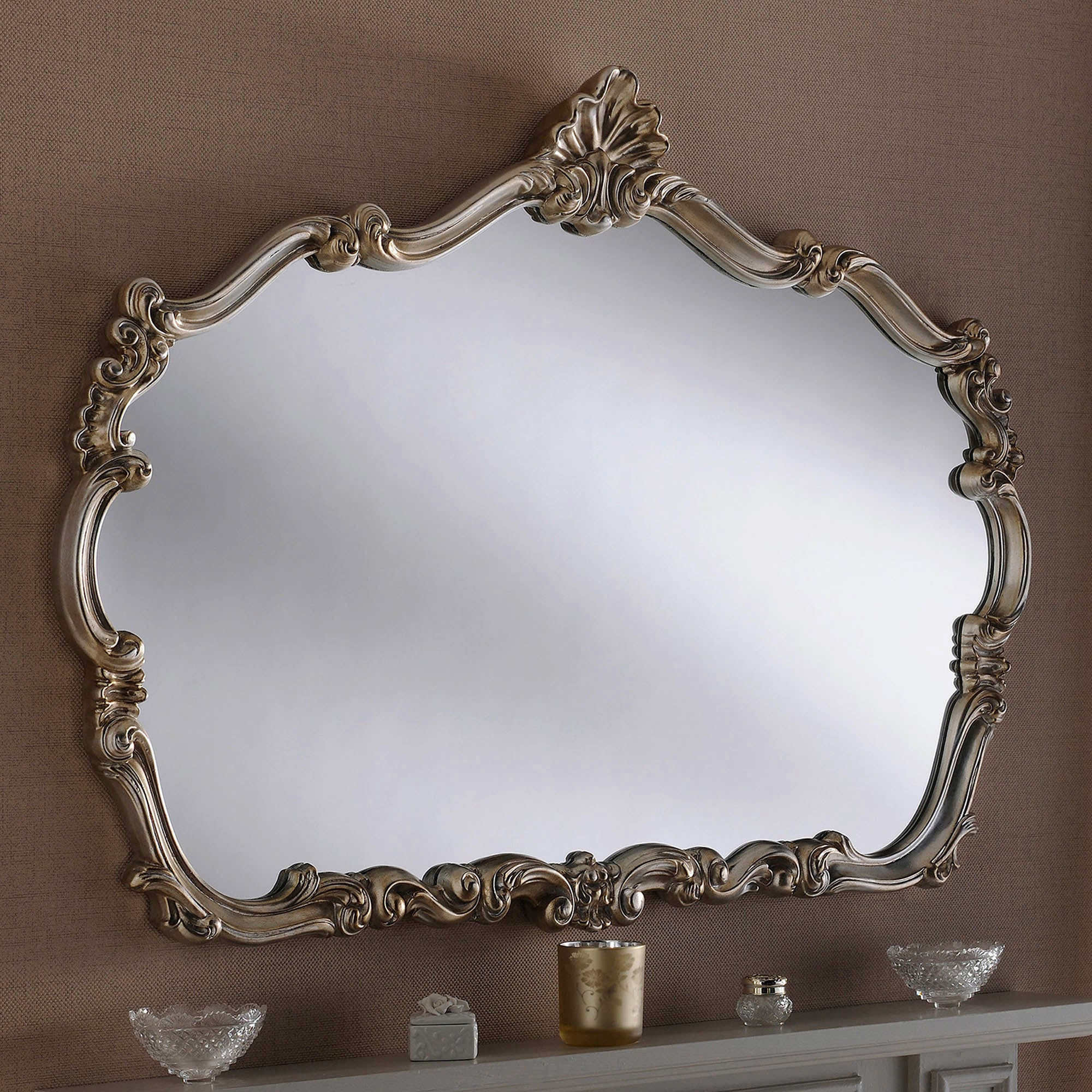 Yearn Ornate Mirror, Silver 122x81cm Silver Price Comparisons | Compare The Build