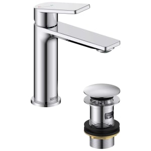 Bristan Frammento Eco Start Basin Mixer with Clicker Waste - Chrome Price Comparisons | Compare The Build