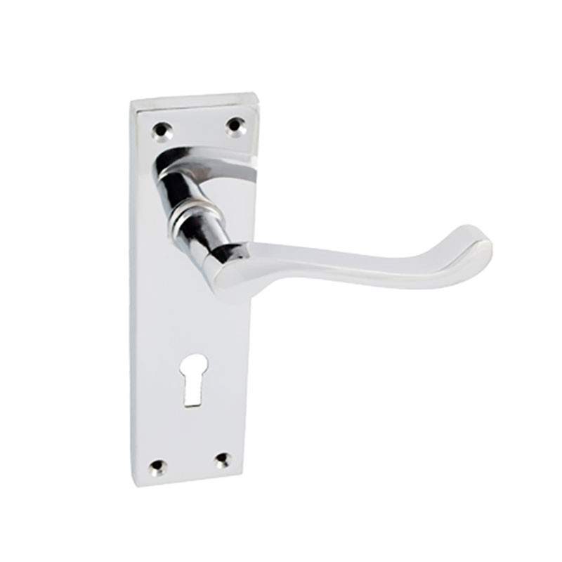 Eclipse Victorian Scroll Polished Chrome Lever on Backplate Door Handle - Bathroom 31317 | Compare The Build