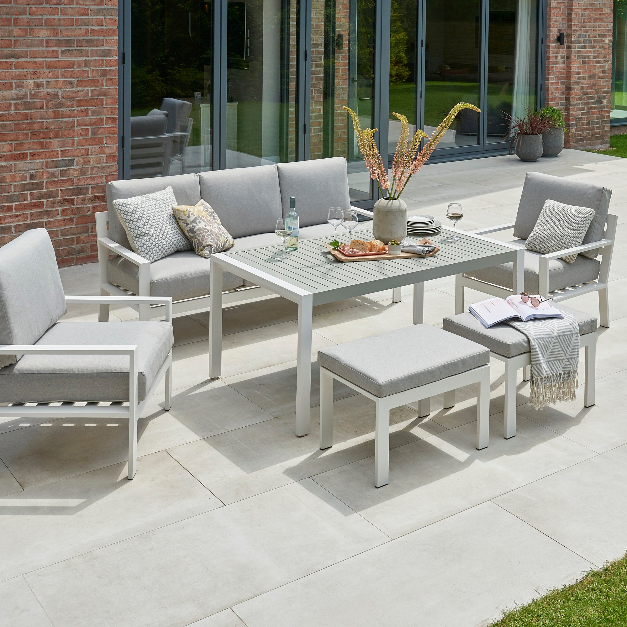 Titchwell 5 Seater White Lounging Set White Price Comparisons | Compare The Build