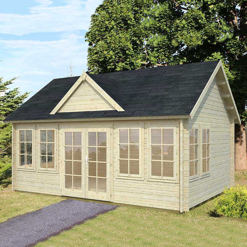 Palmako Claudia 5.4m x 3.9m Log Cabin Garden Room (44mm) Price Comparisons | Compare The Build