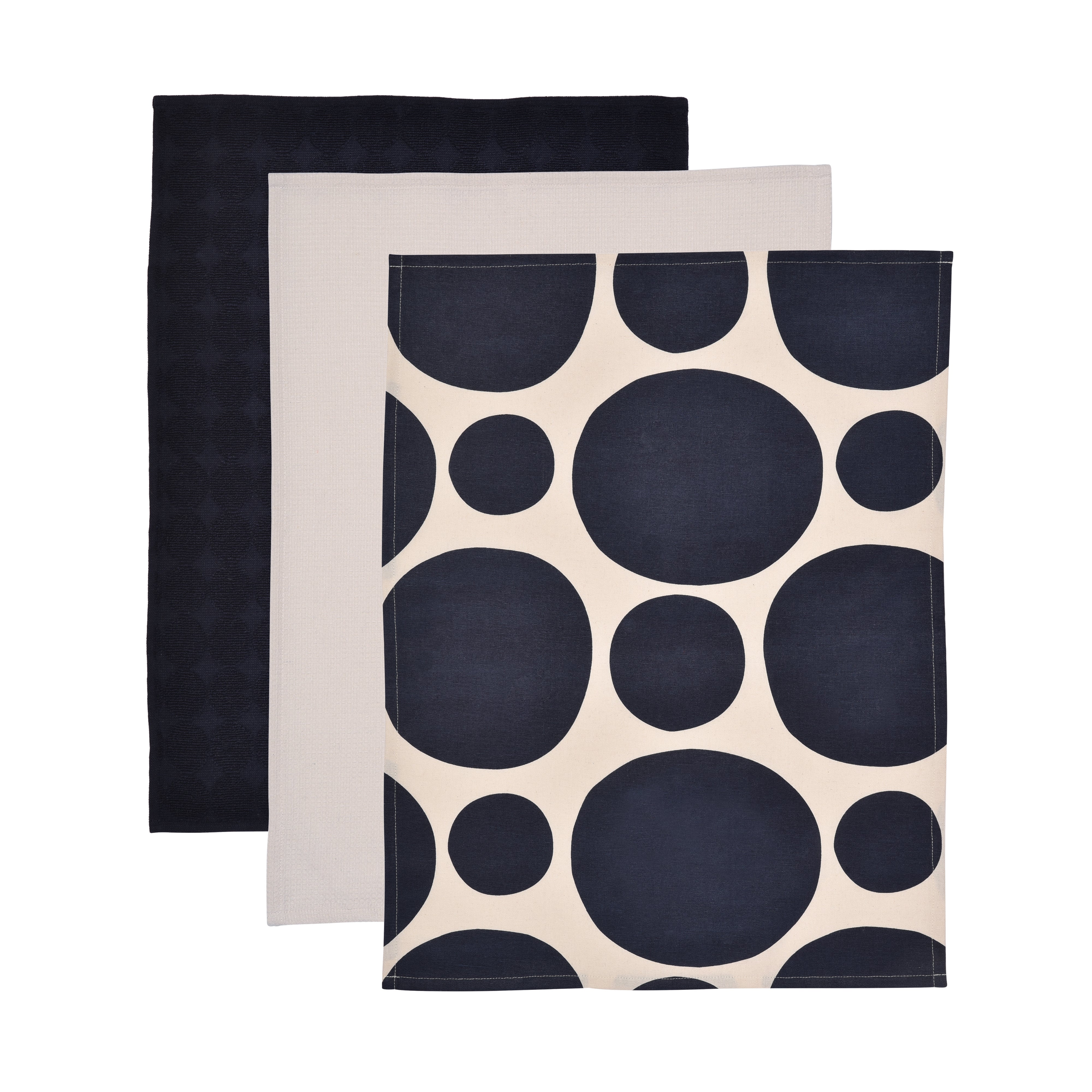 Set of 3 Spot Tea Towels Navy Price Comparisons | Compare The Build