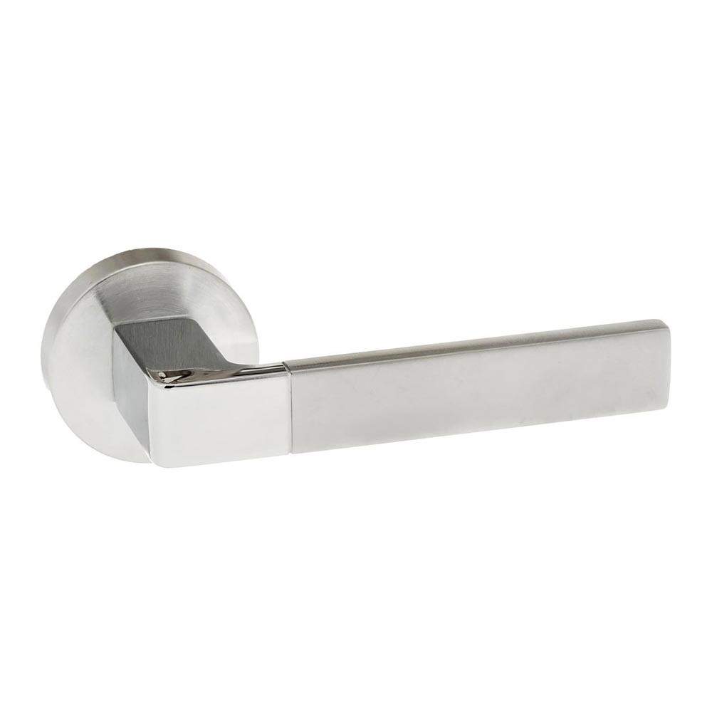 Atlantic Forme Asti Designer Lever on Minimal Round Rose - Polished Chrome / Satin Chrome Atlantic UK FMR255SCPC | Compare The Build