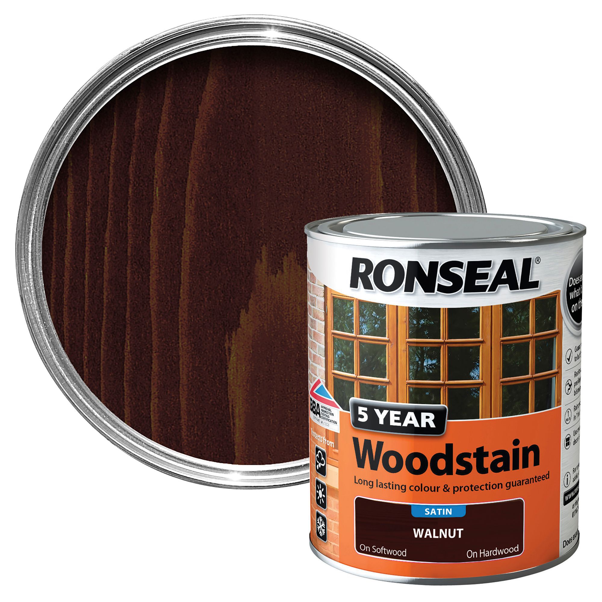 Ronseal Walnut High Satin Sheen Wood Stain, 0.75 | Compare The Build