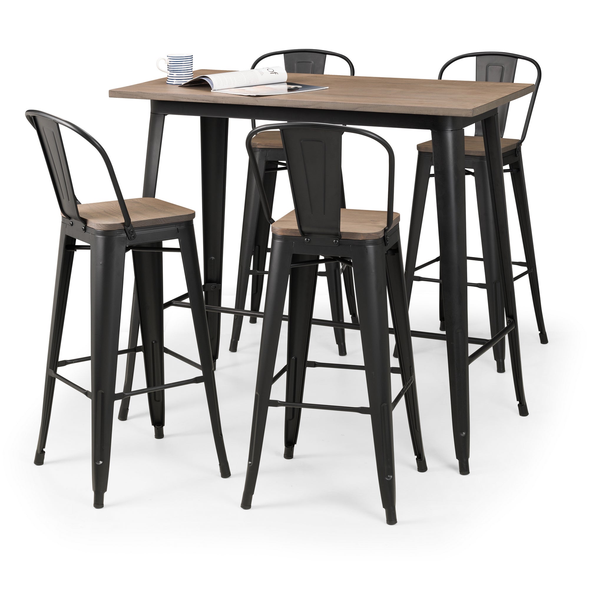 Grafton Bar Set with 4 Stools Black Price Comparisons | Compare The Build