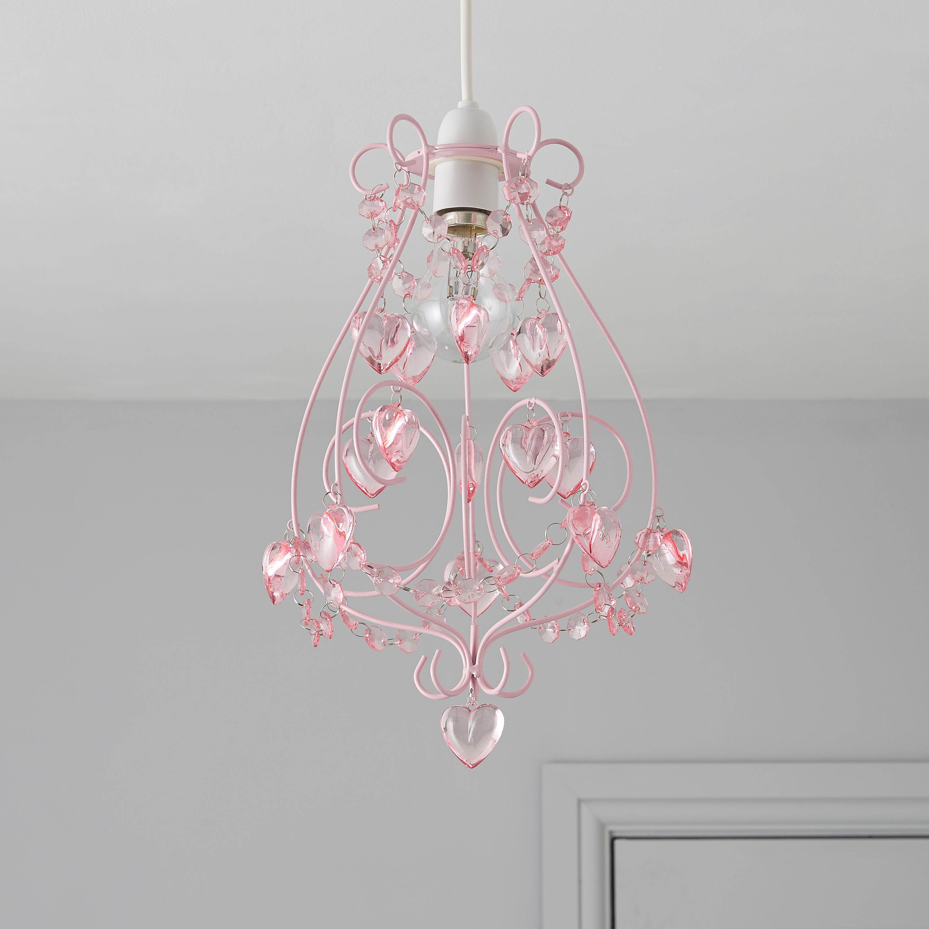 Colours Cybelle Hearts Light Pink Pendant Ceiling Light Price Comparisons | Compare The Build