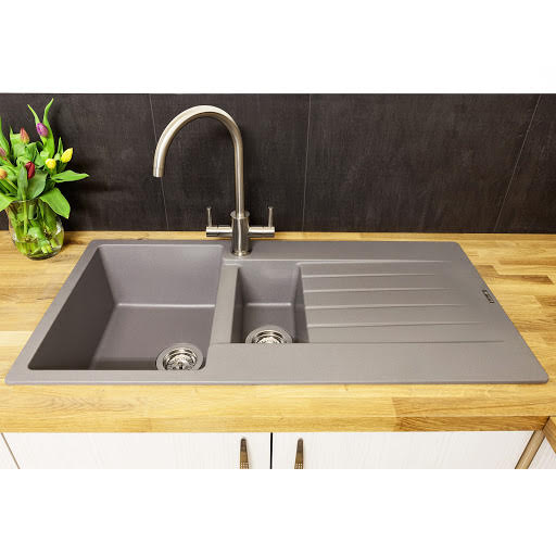 Reginox Harlem 15 Silver Grey Granite Inset 1.5 Kitchen Sink HARLEM 15 GS Price Comparisons | Compare The Build