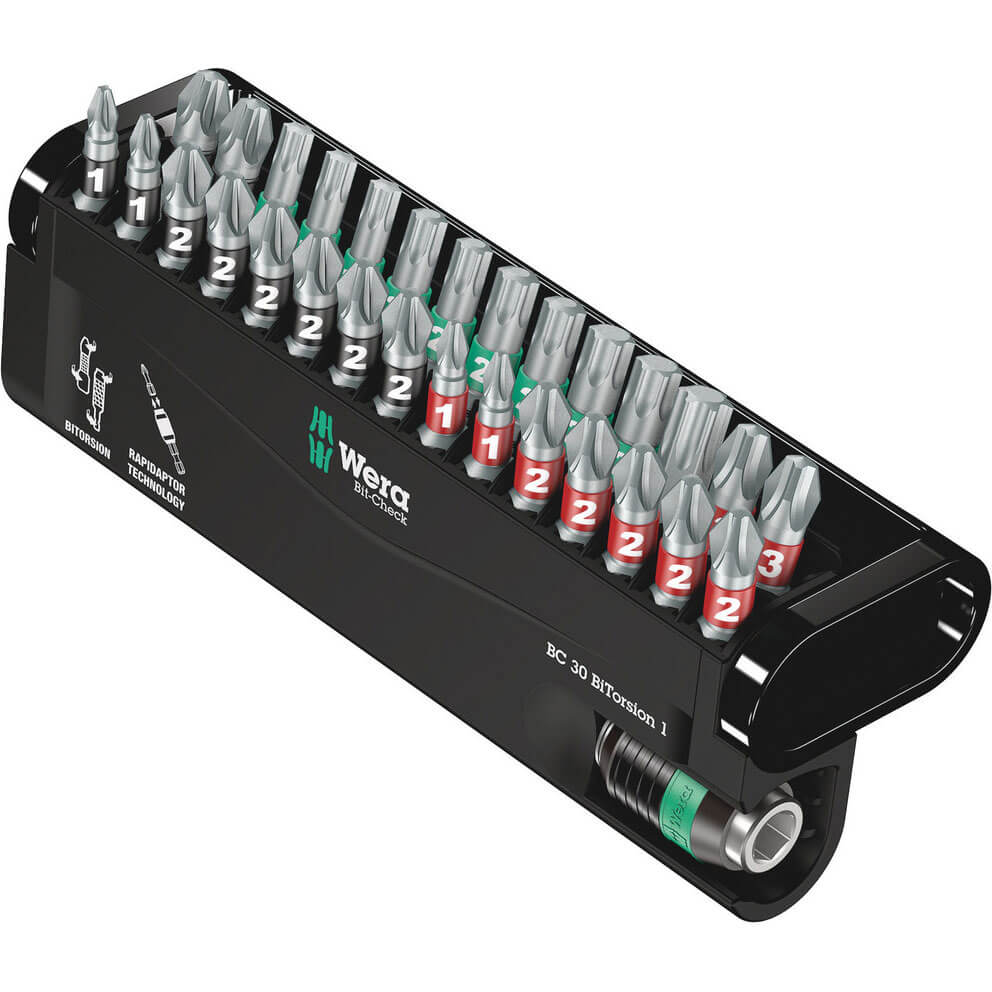 Wera 30 Piece Bit-Check Bitorsion Screwdriver Bit and Holder Set Price Comparisons | Compare The Build