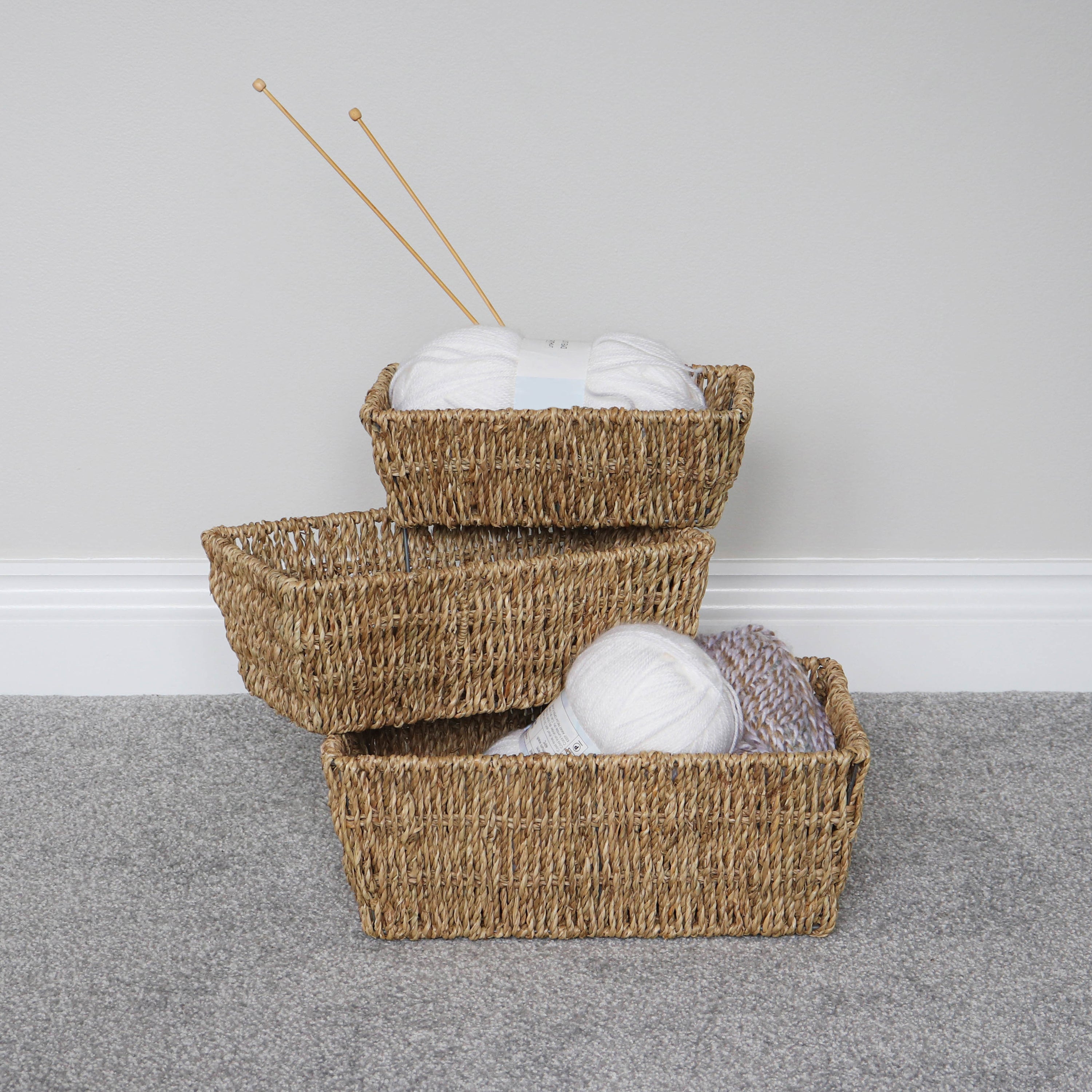 JVL Seagrass Set of 3 Assorted Storage Baskets Natural Price Comparisons | Compare The Build