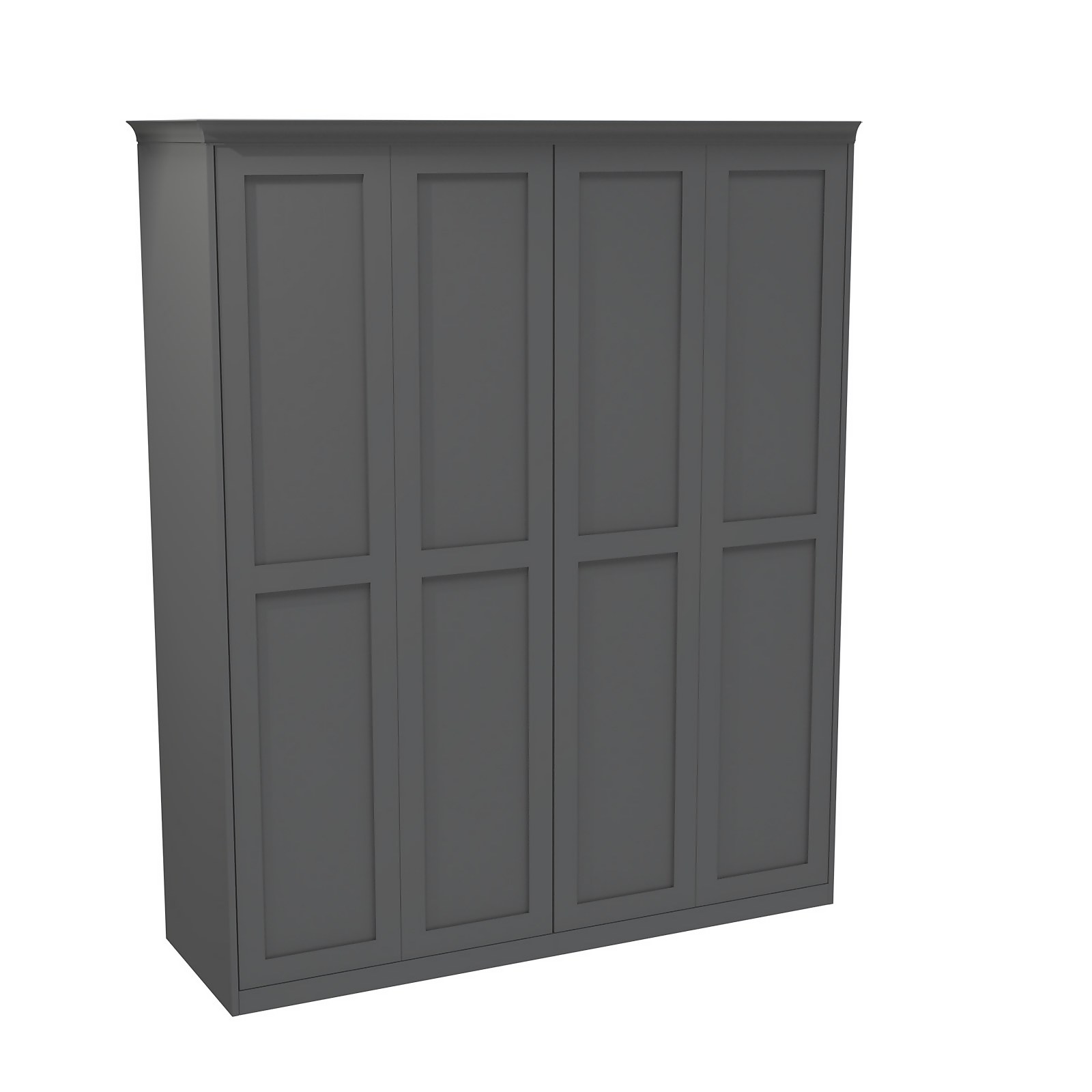 House Beautiful Realm Fitted Look Quad Wardrobe, White Carcass - Carbon Grey Shaker Doors (W) 1901mm x (H) 2256mm Price Comparisons | Compare The Build