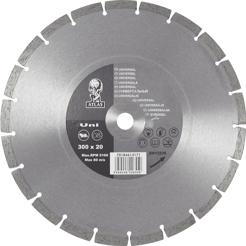 Atlas Uni Diamond Blade 230mm Dia Grey Price Comparisons | Compare The Build