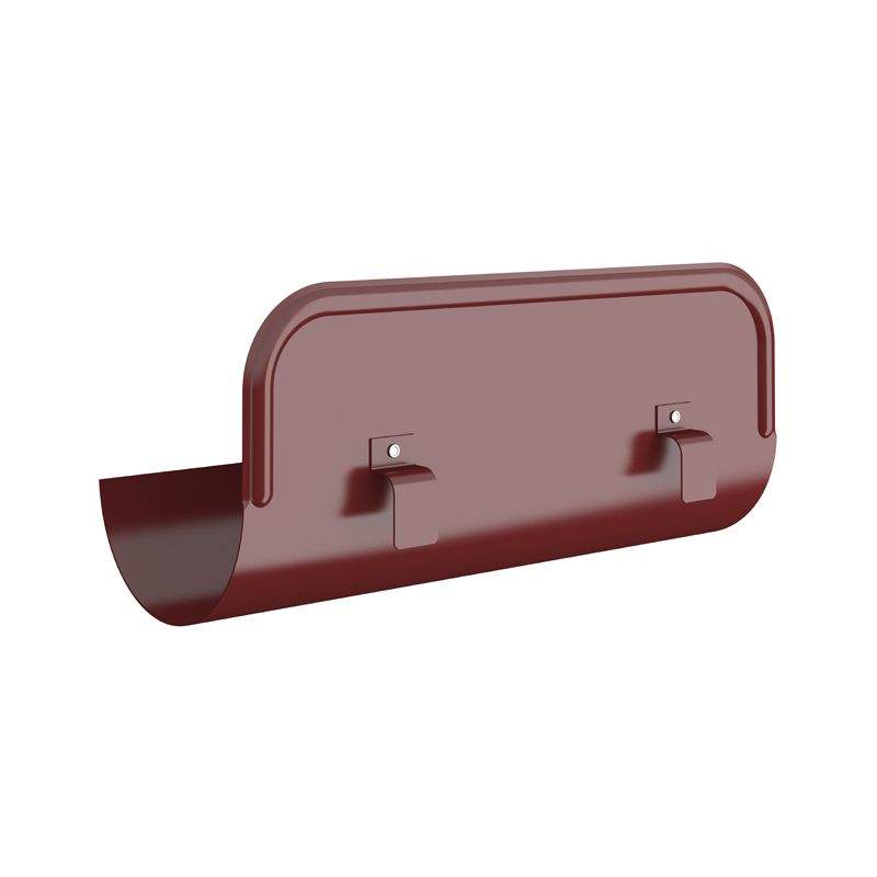 Lindab Half Round Straight Steel Overflow Protector 125mm Painted Dark Red Galvanised Steel OSKR125DR Price Comparisons | Compare The Build