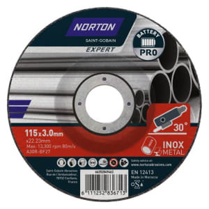 Norton Expert Steel & Inox Cutting Disc - 115 x 3 x 22.23mm | Compare The Build