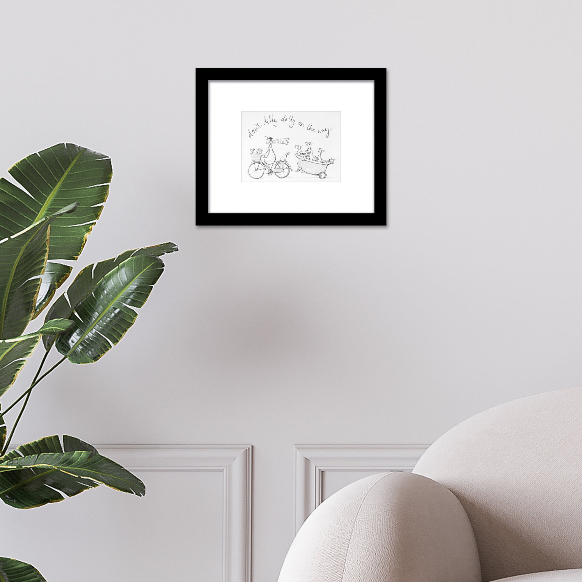 The Art Group Don't Dilly Dally Framed Print Black and white | Compare The Build