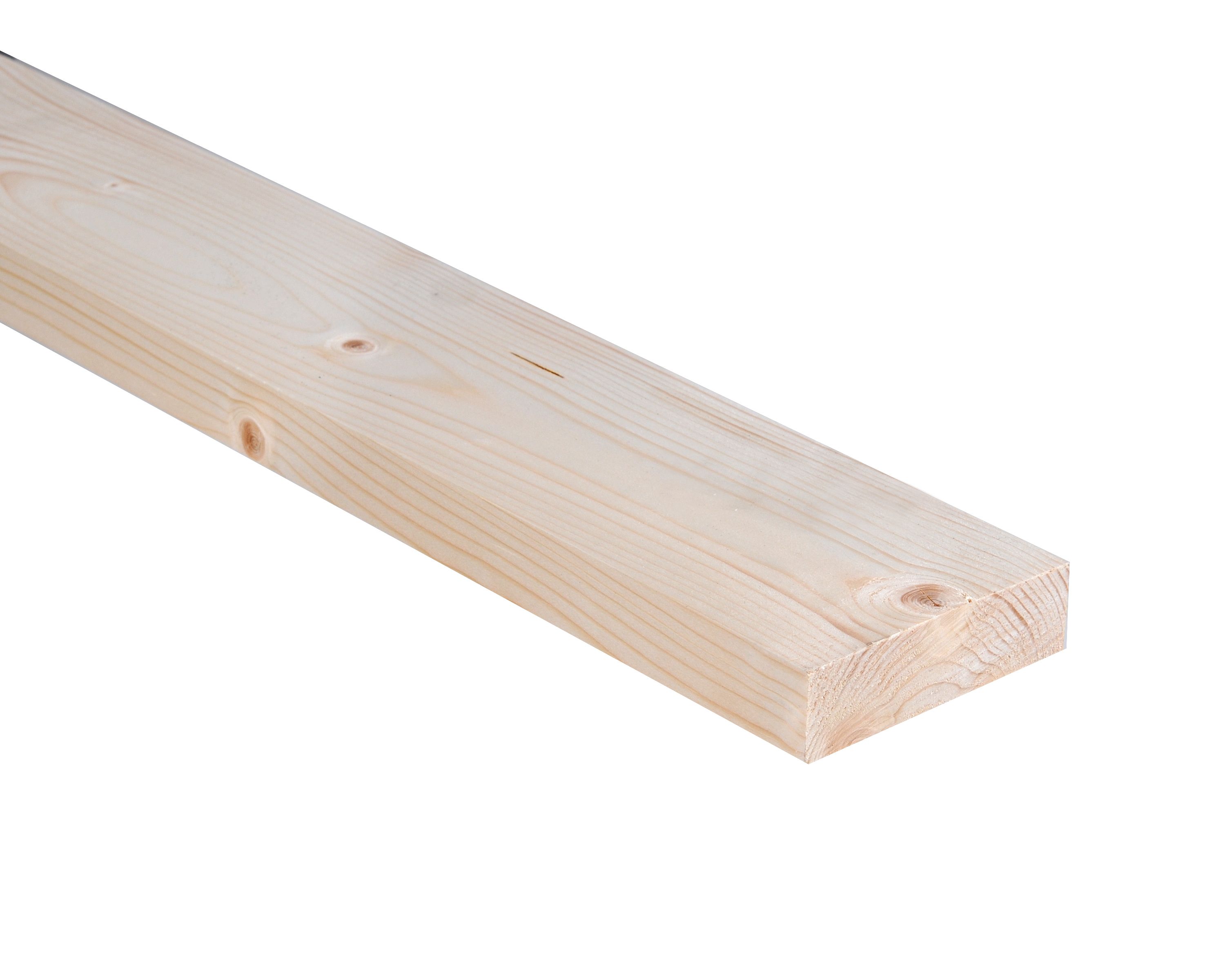 Smooth Planed Square Edge Whitewood Spruce Timber (L)2.4M (W)94mm (T)27mm, Pack Of 4 | Compare The Build