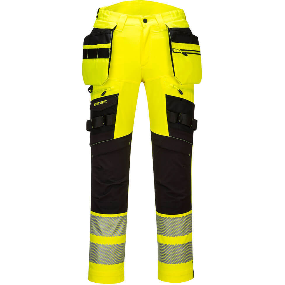 Portwest DX4 Hi Vis Detachable Holster Pocket Trousers Yellow / Black 40" 31" Price Comparisons | Compare The Build