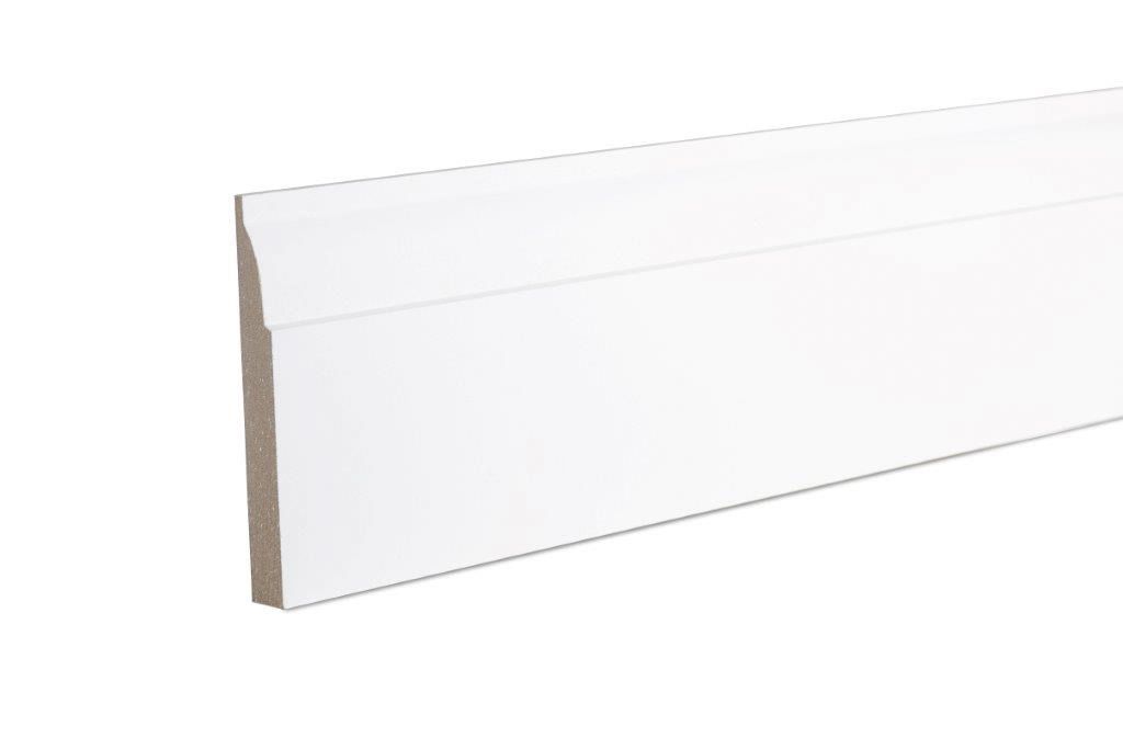 Primed White MDF Ovolo Skirting board (L)2.4m (W)94mm (T)14.5mm Price Comparisons | Compare The Build