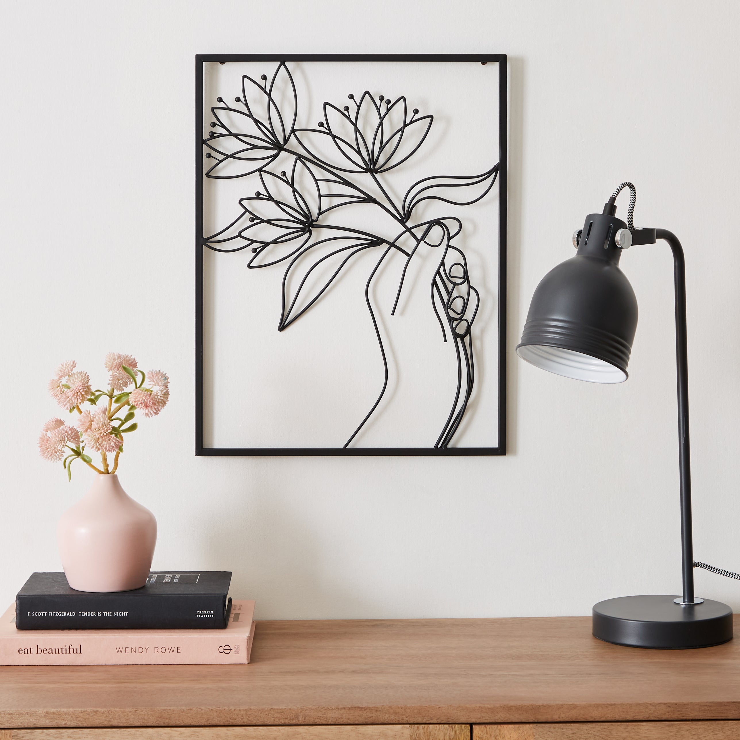 Framed Flower Bunch Wire Wall Art Black Price Comparisons | Compare The Build