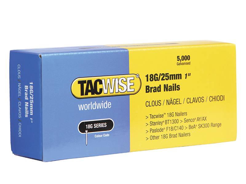 Tacwise 25mm Galvanised Brad Nails, Pack Of 5000 | Compare The Build