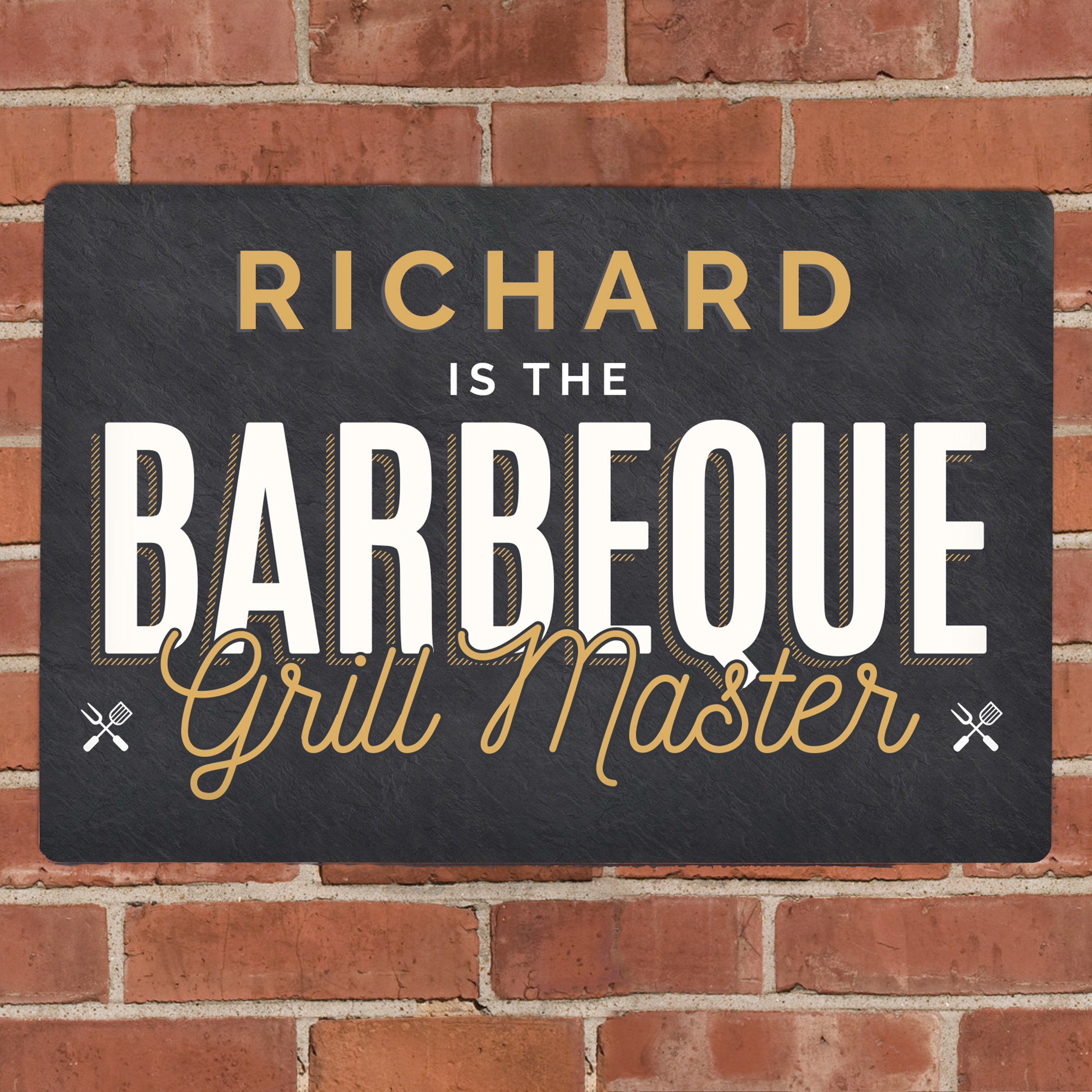 Personalised BBQ Grill Master Metal Sign Grey Price Comparisons | Compare The Build