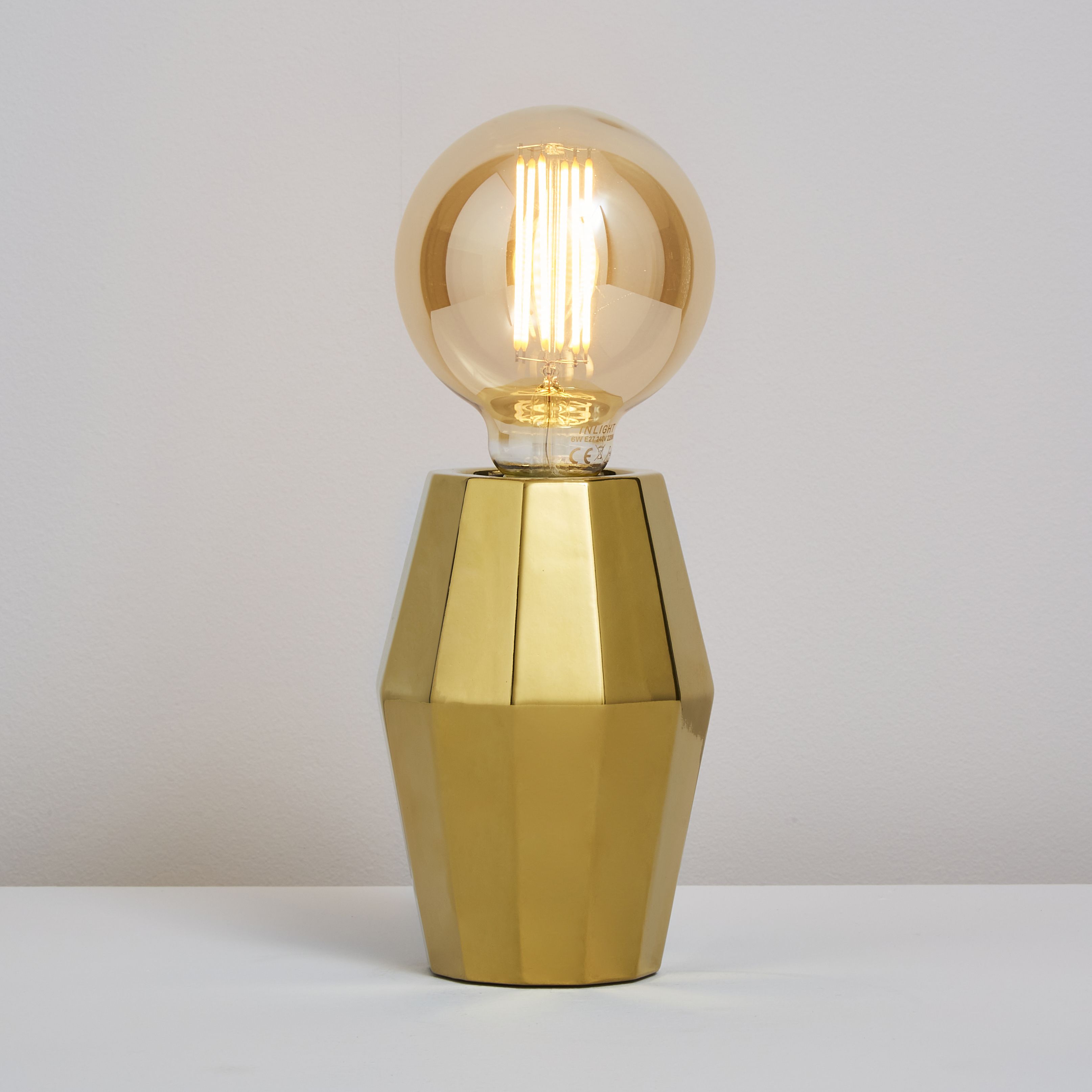 Inlight Bennu Geometric Polished Gold Effect Table Lamp Price Comparisons | Compare The Build