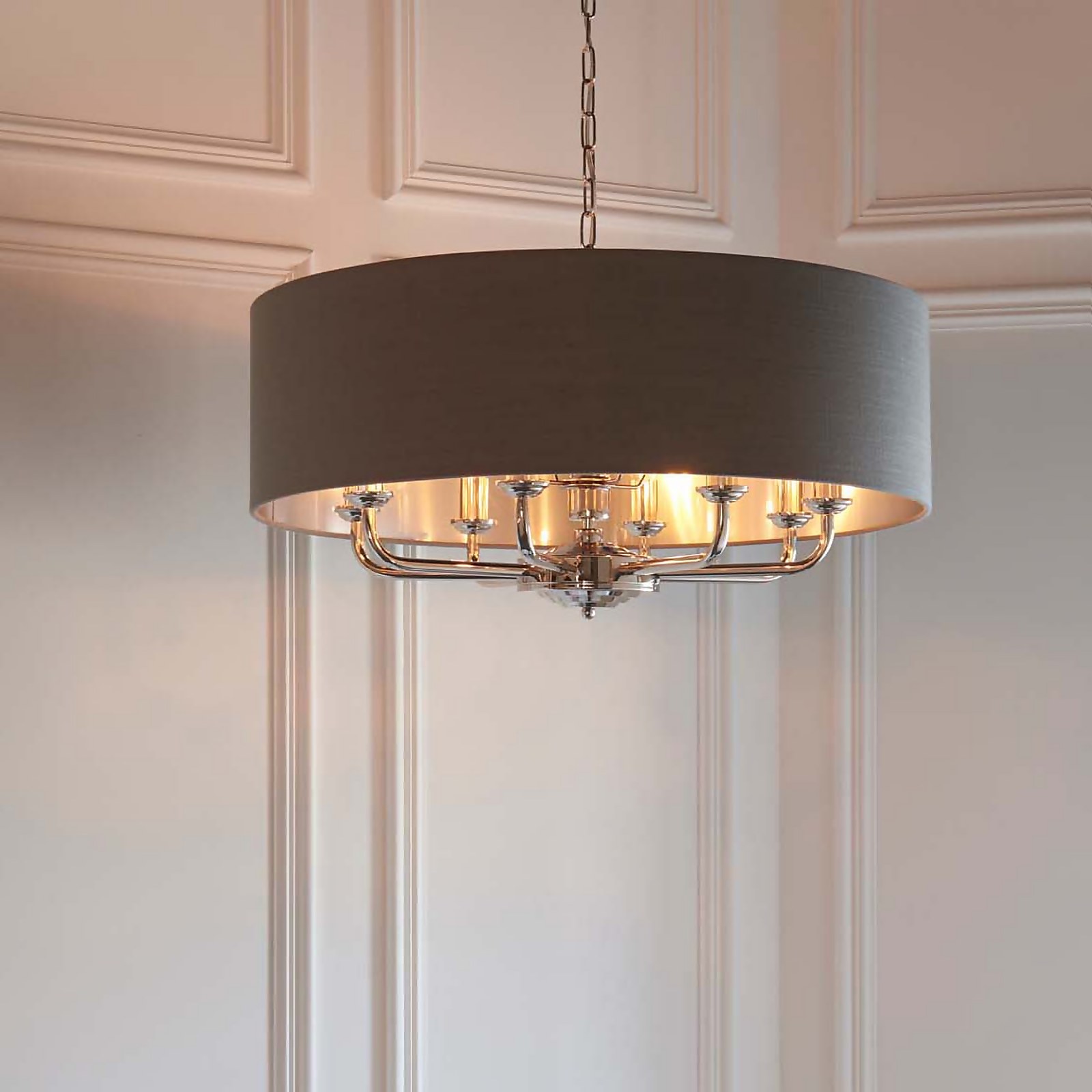 Highclere Pendant Light - 6lt Nickel Price Comparisons | Compare The Build