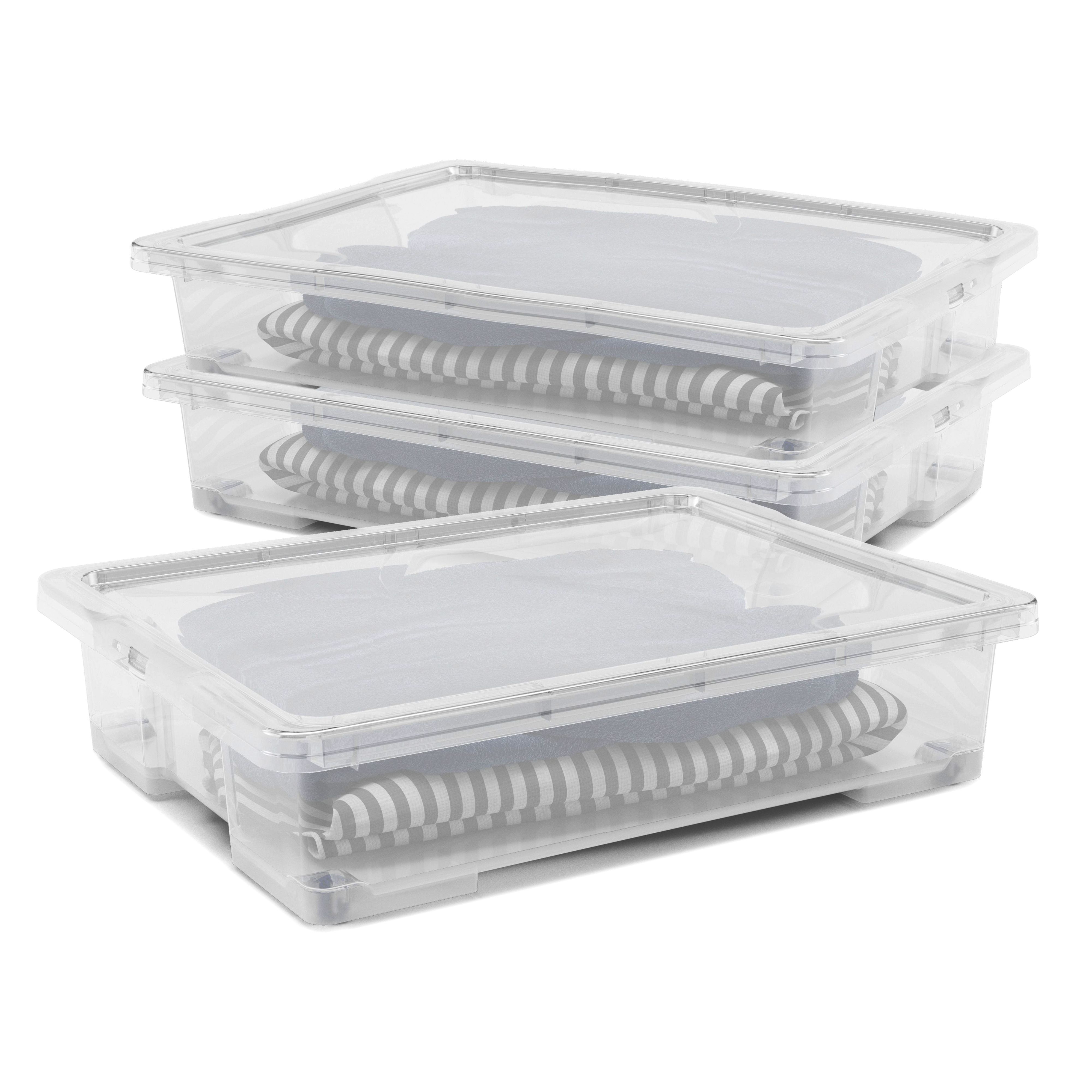 Form Kaze Clear 50L Plastic Xl Storage Box & Lid, Pack Of 3 Price Comparisons | Compare The Build