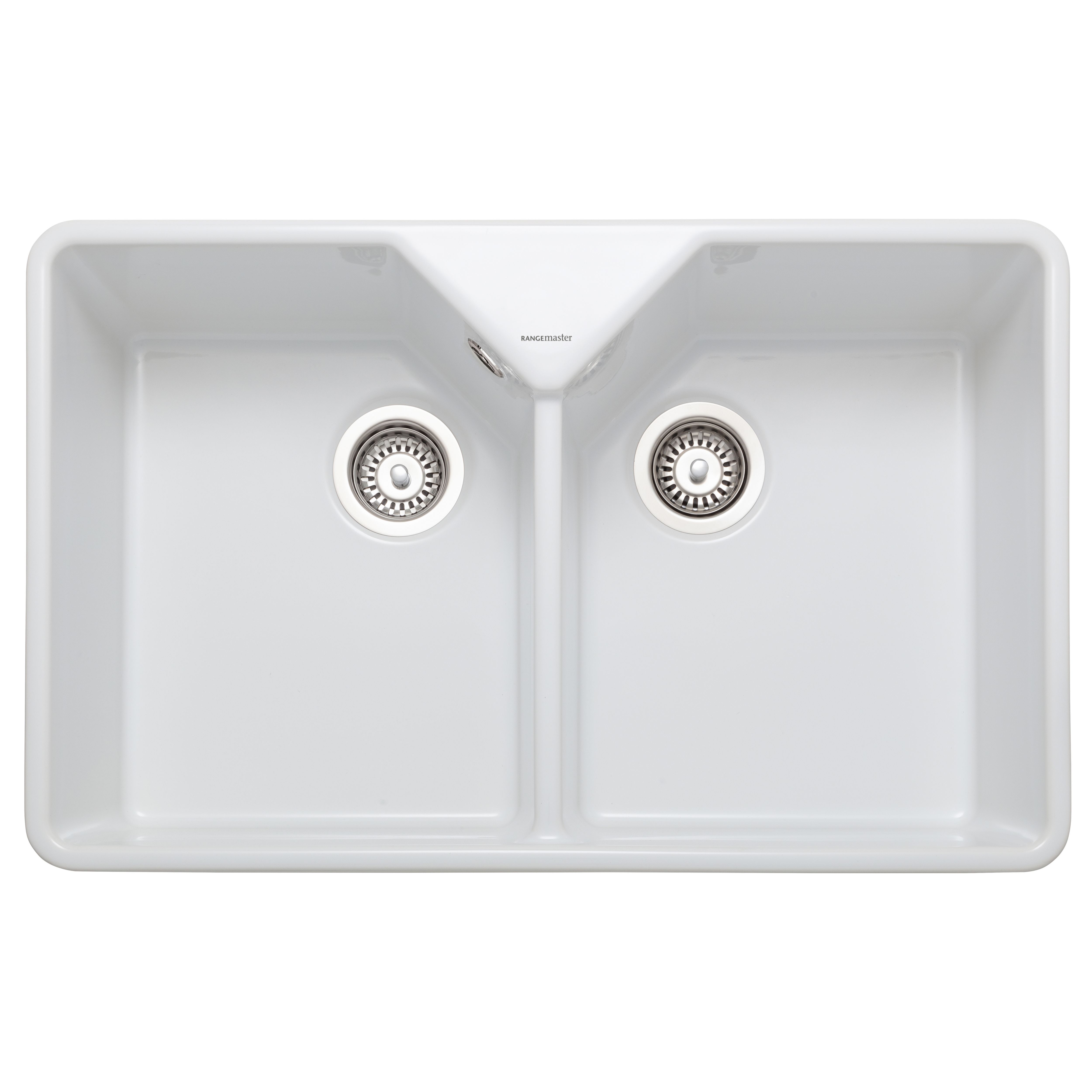 Rangemaster Farmhouse White Ceramic Rectangular 2 Bowl Sink (W)591mm Price Comparisons | Compare The Build