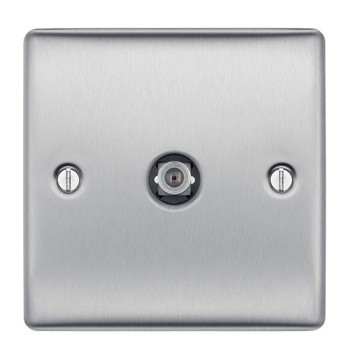 BG Nexus Metal Co-Axial and Satellite Socket Brushed Steel NBS64 Price Comparisons | Compare The Build
