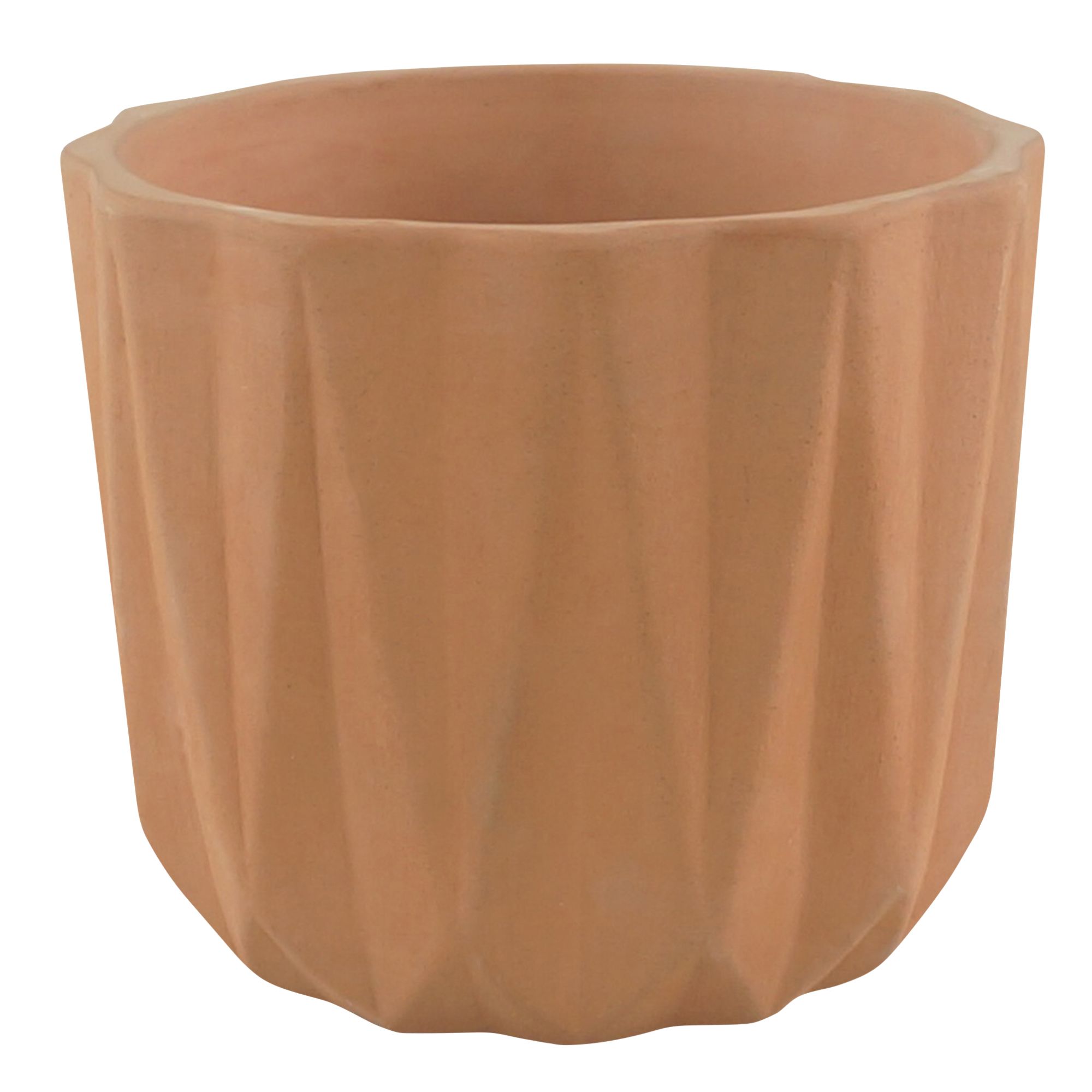 GoodHome Lummi Natural Terracotta Geometric Stripes Round Plant Pot (Dia)20.5Cm | Compare The Build