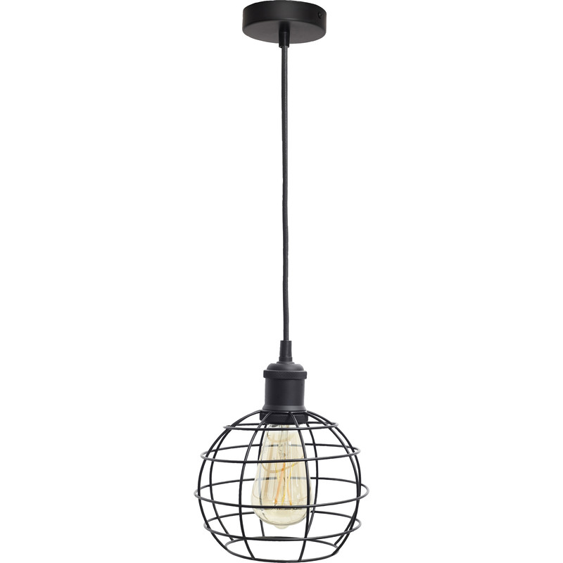 4lite WiZ Connected Decorative Single Pendant with Birdcage and ST64 6.5W LED Smart WiFi Bulb Warm to Cool White 720lm in Black Price Comparisons | Compare The Build